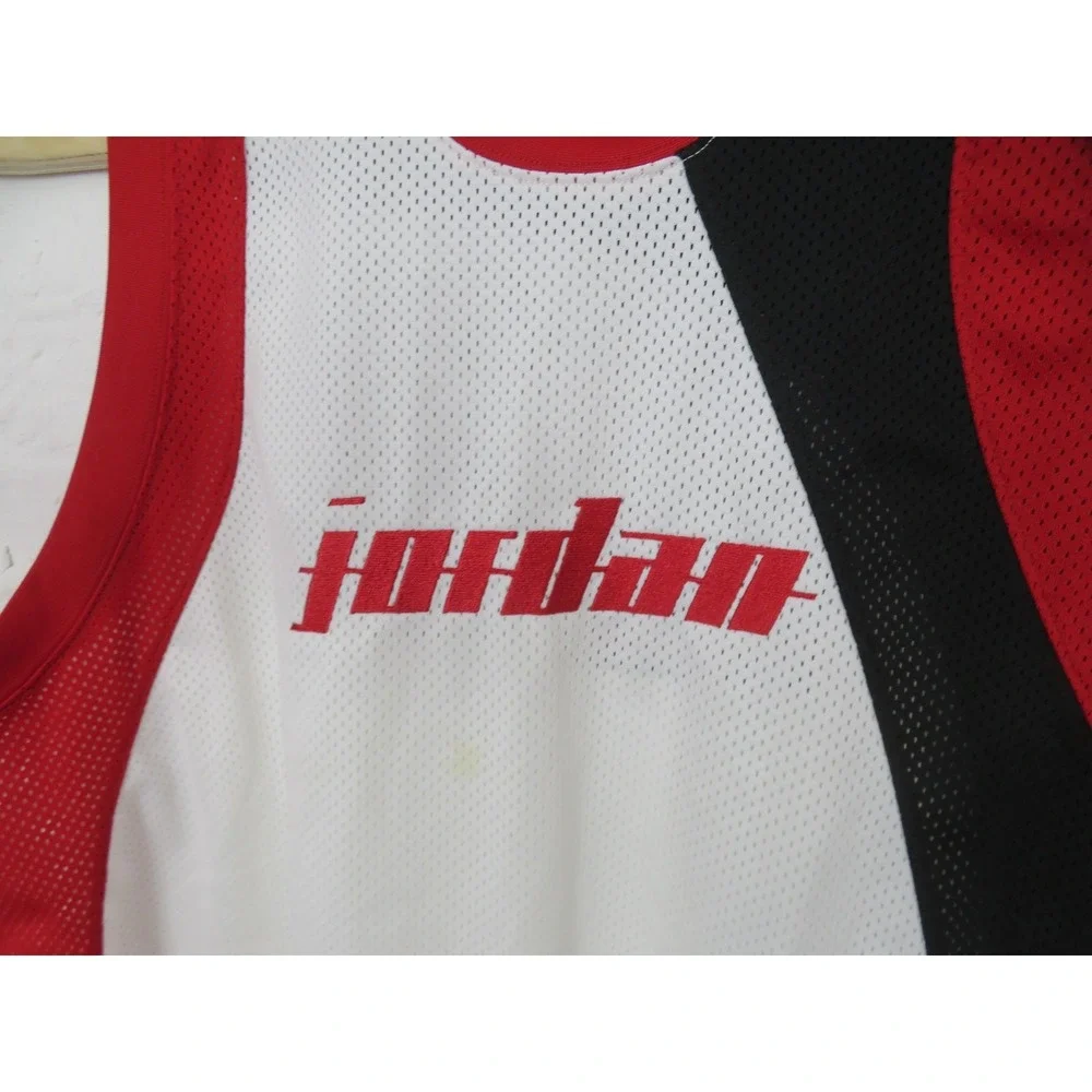 Vtg Air Jordan Jersey Mens 3XL White Red Mesh Sleeveless 23 Basketball Tank Top
